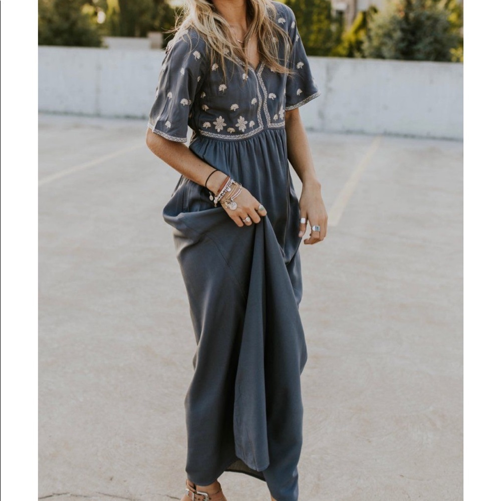 Roolee - Belnap Embroidered Maxi Dress